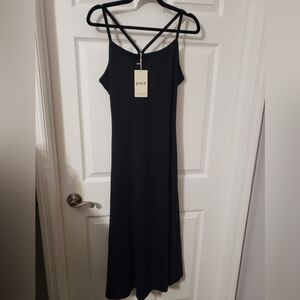 Pact Women's Black Fit & Flare Midi Dress, XL